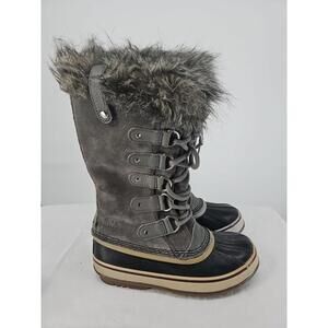 Sorel Womens Boots 6 Gray Joan of Arc Waterproof Insulated Winter Snow Boots